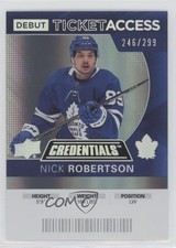 2021 Upper Deck Credentials 2020-21 Debut Ticket Access /299 Nick Robertson n0c
