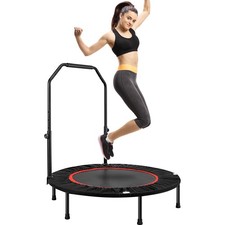 40 inch Foldable Fitness Trampoline Max Load 400lbs Foldable Exercise Rebounder