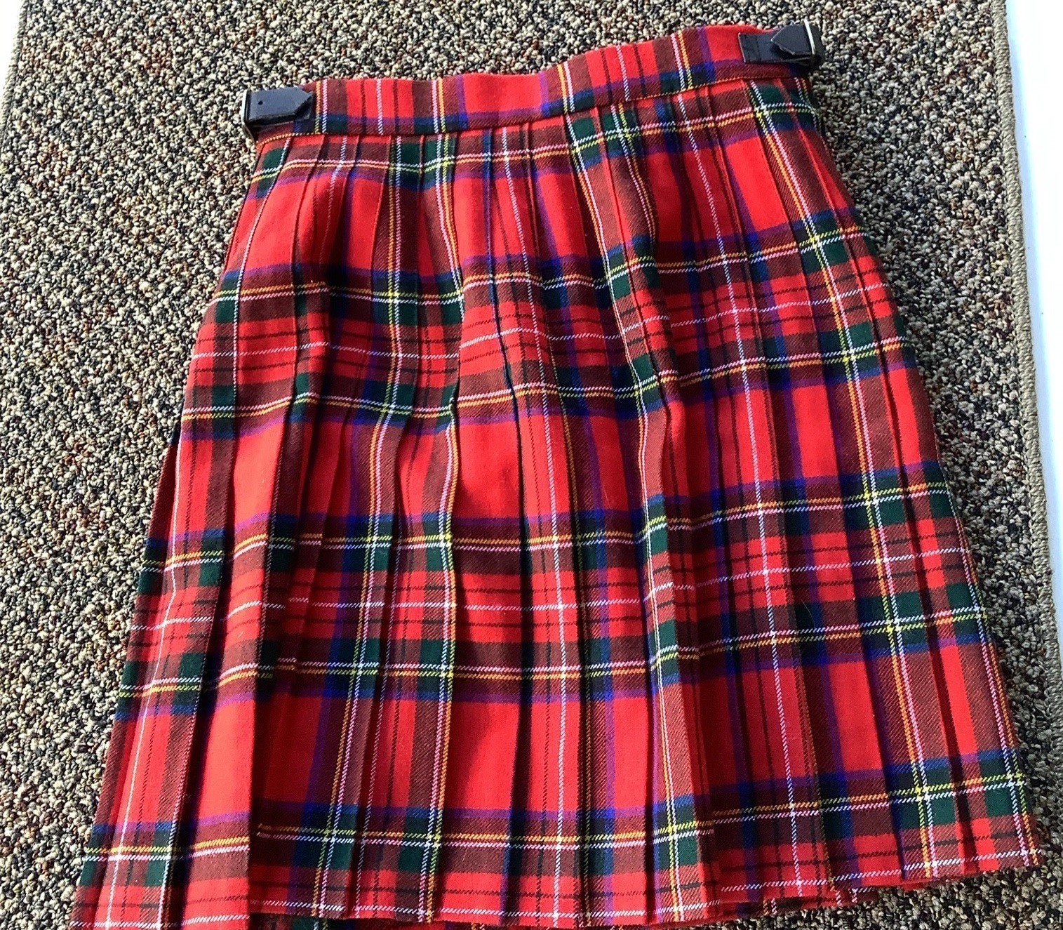 VTG James Pringle Weavers Tartan Wool Kilt Skirt Excellent Size 10 Scotland image 7