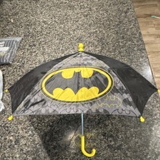 Batman Boys Standard Umbrella Black Yellow Gr...