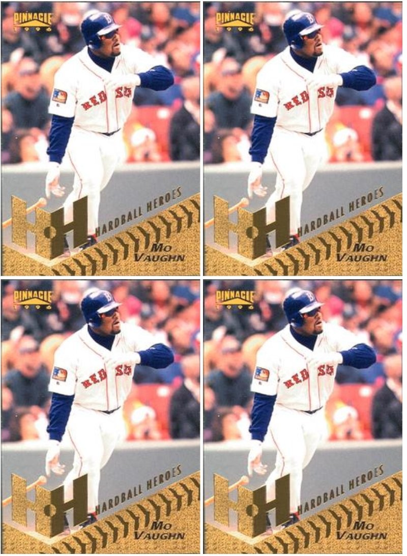 (4) 1996 Pinnacle #261 Mo Vaughn HH Boston Red Sox Card Lot