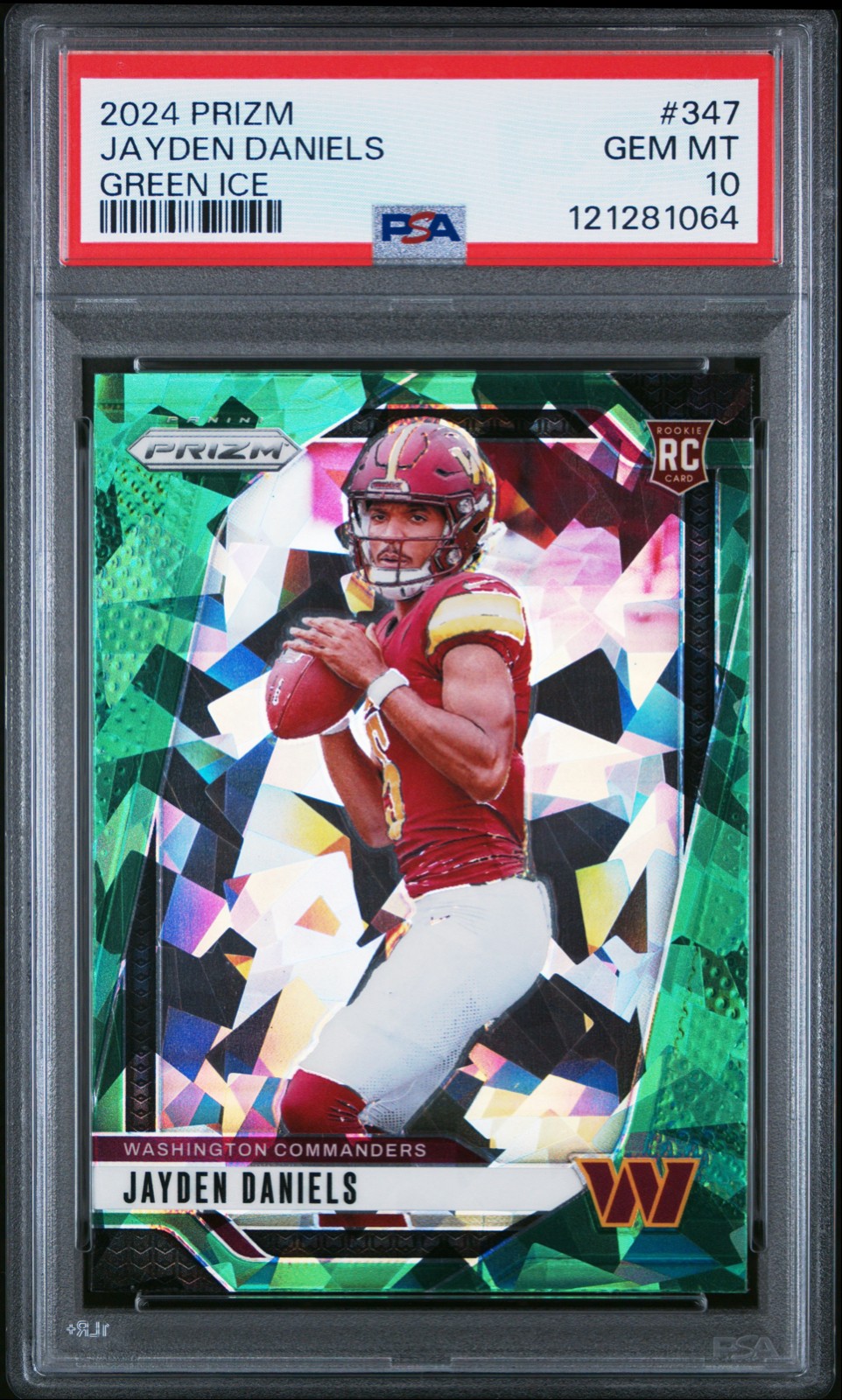 2024 Panini Prizm - Rookies Jayden Daniels #347 Green Ice Prizm (RC) PSA 10