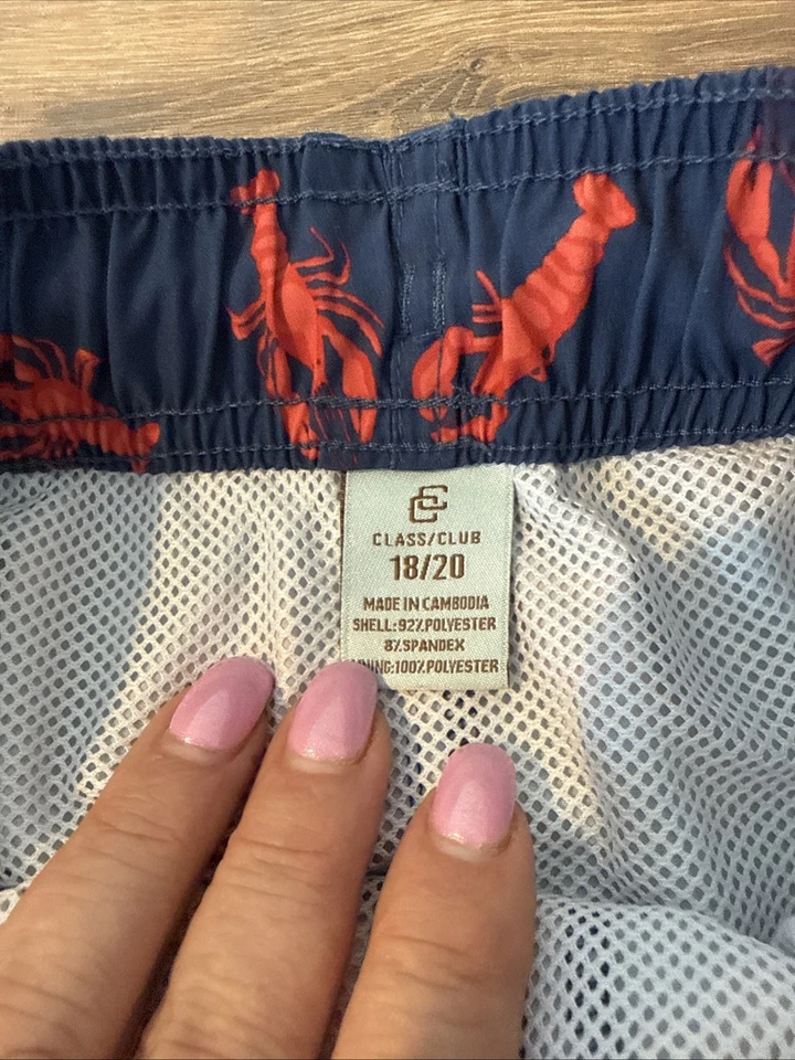 "Bañador Clase/Club Niños Estampado Langosta Bolsillos Talla 18 20 XL 5"" Entrepierna" Foto 4 de 4