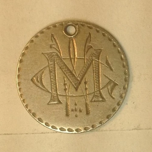 Old Antique Coin Silver 1877 US Seated Liberty Dime Love Token GMW Holed VG