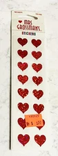 Vintage 1998 Mrs Grossman’s Heart Stickers New in Package Red Sparkle