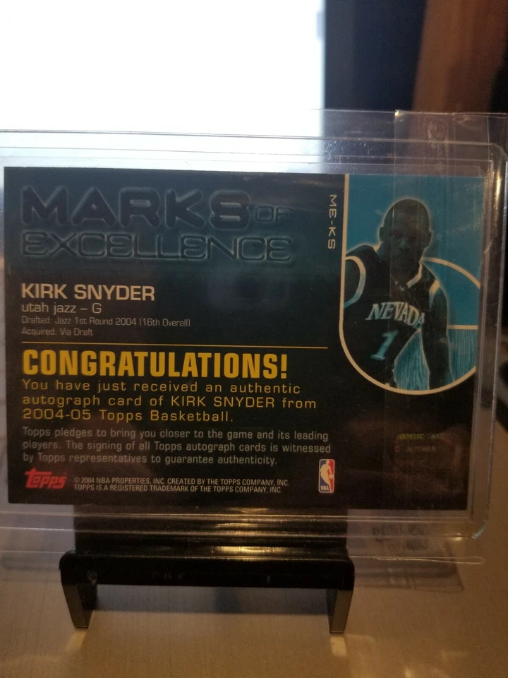 Kirk Snyder Topps 2004-05 marcas de excelencia #Me-ks.utah Jazz. Foto 4 de 4
