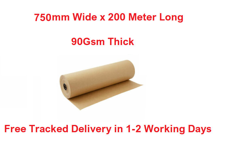 Wrap Nero Rotolo Di Carta Kraft Marrone Spessa 75gsm (750mm X 25m) - Per Imballaggi E Pacchi Rotolo Carta Regalo - Foto 9