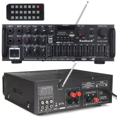 Sunbuck-2000W HIFI Verstärker bluetooth Digital Stereo Audio Amplifier USB Aux