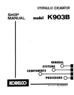 KOBELCO K903B HYDRAULIKBAGGER SERVICE HANDBUCH KAMM GEBUNDEN