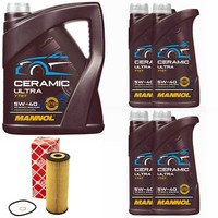 MotoröL Set Mannol 5W-40 Ceramic Ultra 9 Liter + ÖLfilter FüR Mercedes Sprinter
