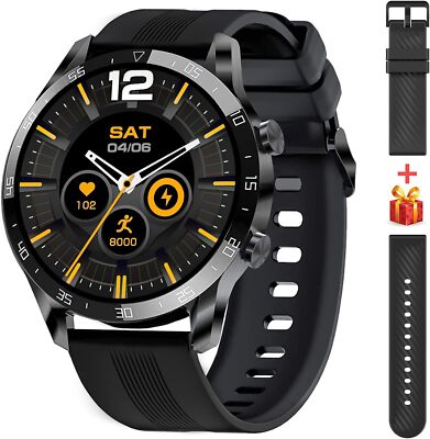 Bluetooth Smartwatch Luxus Herren Armband Herzfrequenz Pulsuhr FitnessArmbanduhr