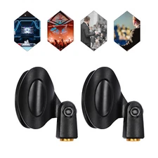 2PCS Universal 180° Microphone Clips Clamp Holder For Wired/ Wireless Mic Stand