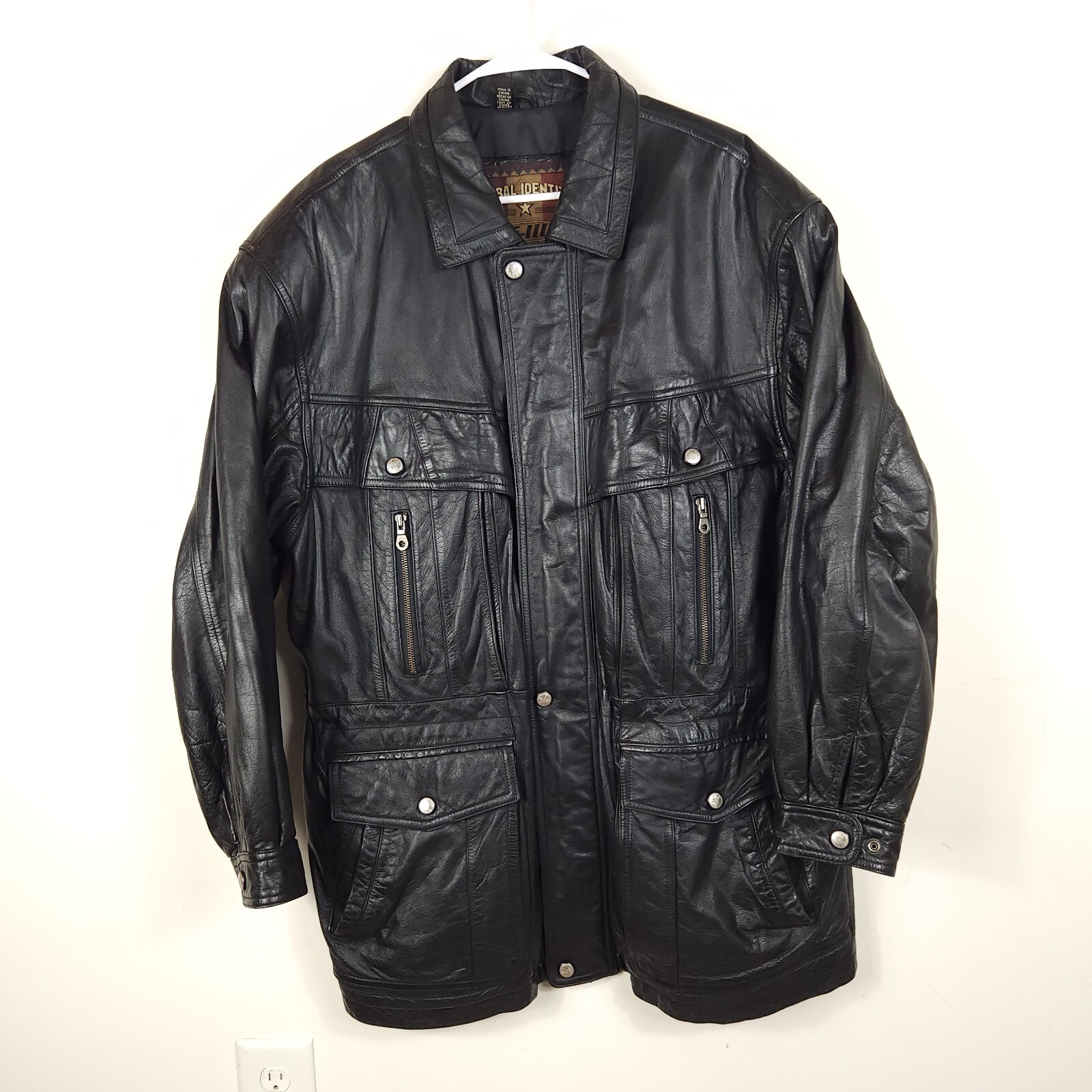 Global Identity Jacket Men's Medium Black Leather Ful… Gem