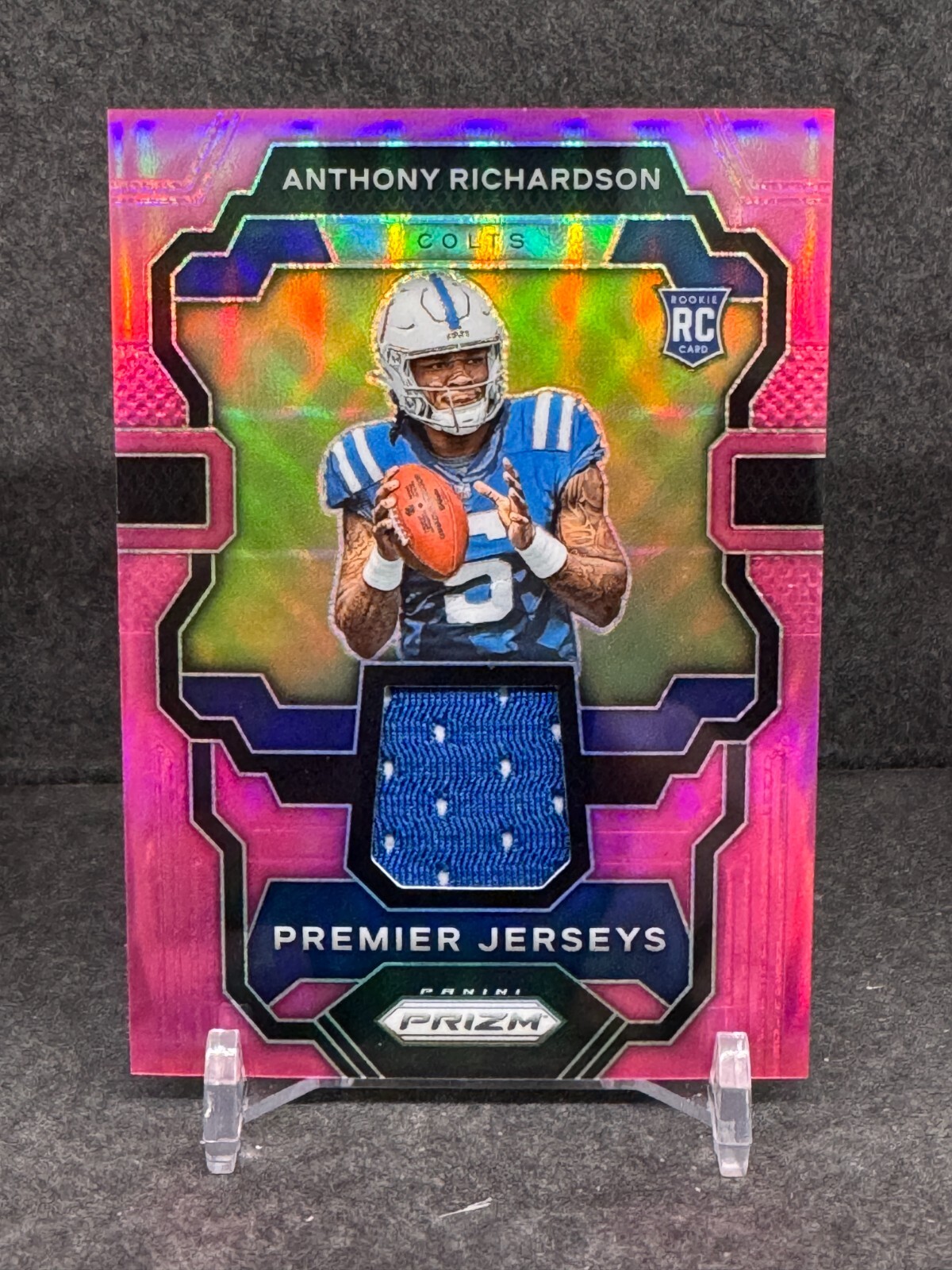 Anthony Richardson 2023 Prizm Premier Jerseys Pink Prizm #PJ-AR RC Jersey
