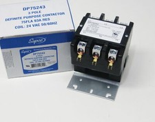 Supco DP75243 Contactor 75 FLA 90 RLA 24 Volts 3 Pole