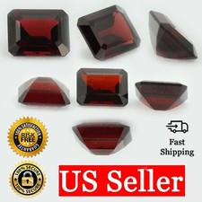 Loose Emerald Cut Genuine Natural Garnet Stone Single Almandine Red Birthstone