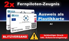 2x EU Fernpiloten-Zeugnis A2 Karte, Plastikka...