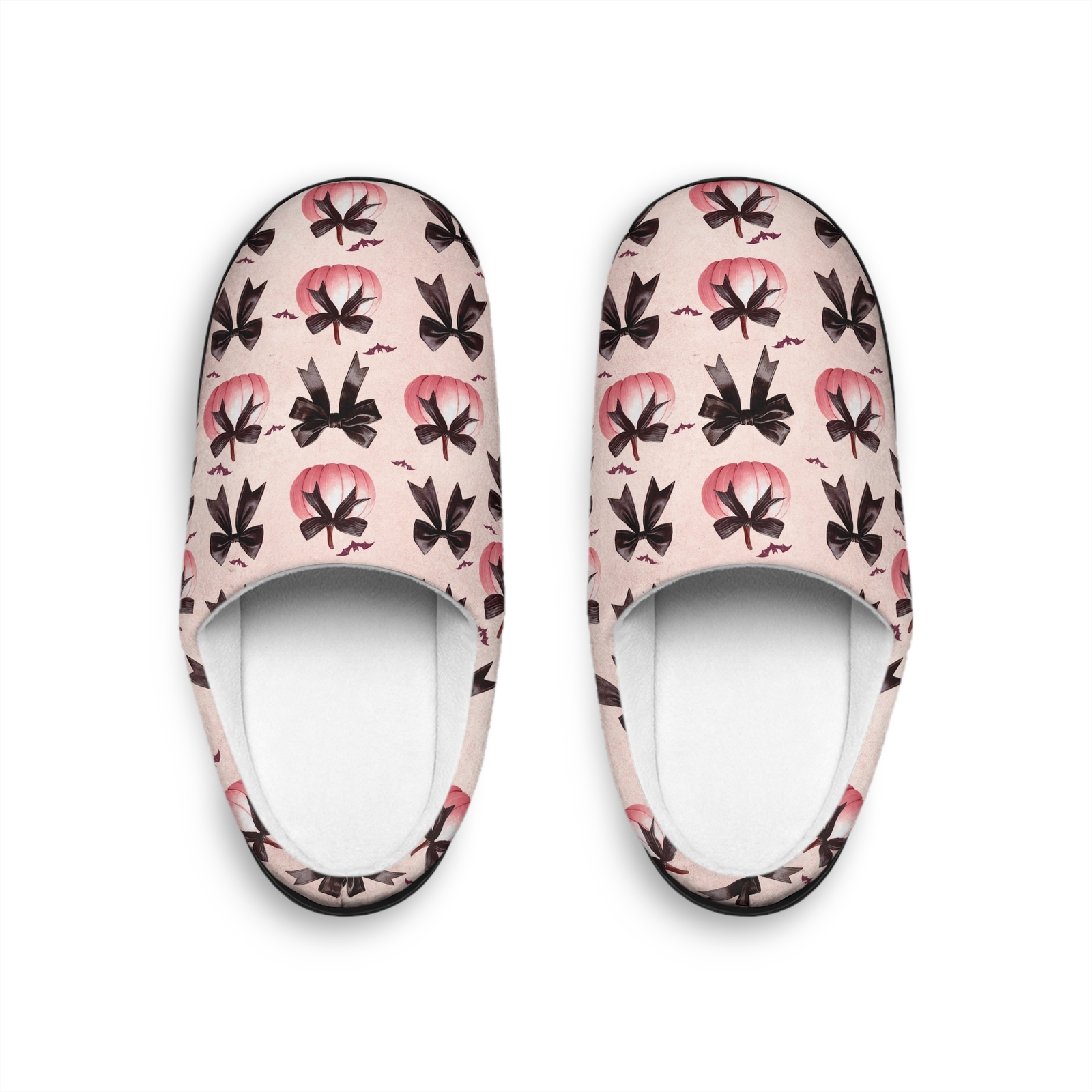 SAOLA Pantofole Halloween rosa da donna con zucche e fiocchi comode scarpe antiscivolo autunnali