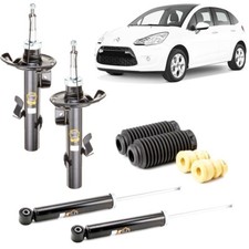 KIT 4 AMMORTIZZATORI COMPLETI DI TAMPONI ANTERIORI PER CITROEN C3 II DAL 2010