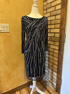sachin and babi light blue dress Theme NYC Girls Davie Black Disco Sequin Dress Black / Y/M (10)