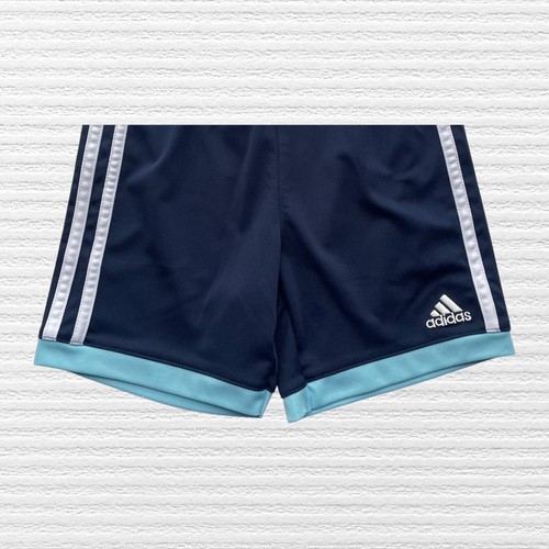 adidas Girls Activewear 3-Stripe Running Shorts Navy Blue White Aqua Size 5 - Picture 4 of 12
