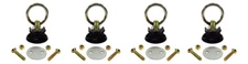 Pit Posse L Track Anchor Ring Aluminum Tie Down S Track Cargo Trailer- 4pc/Black