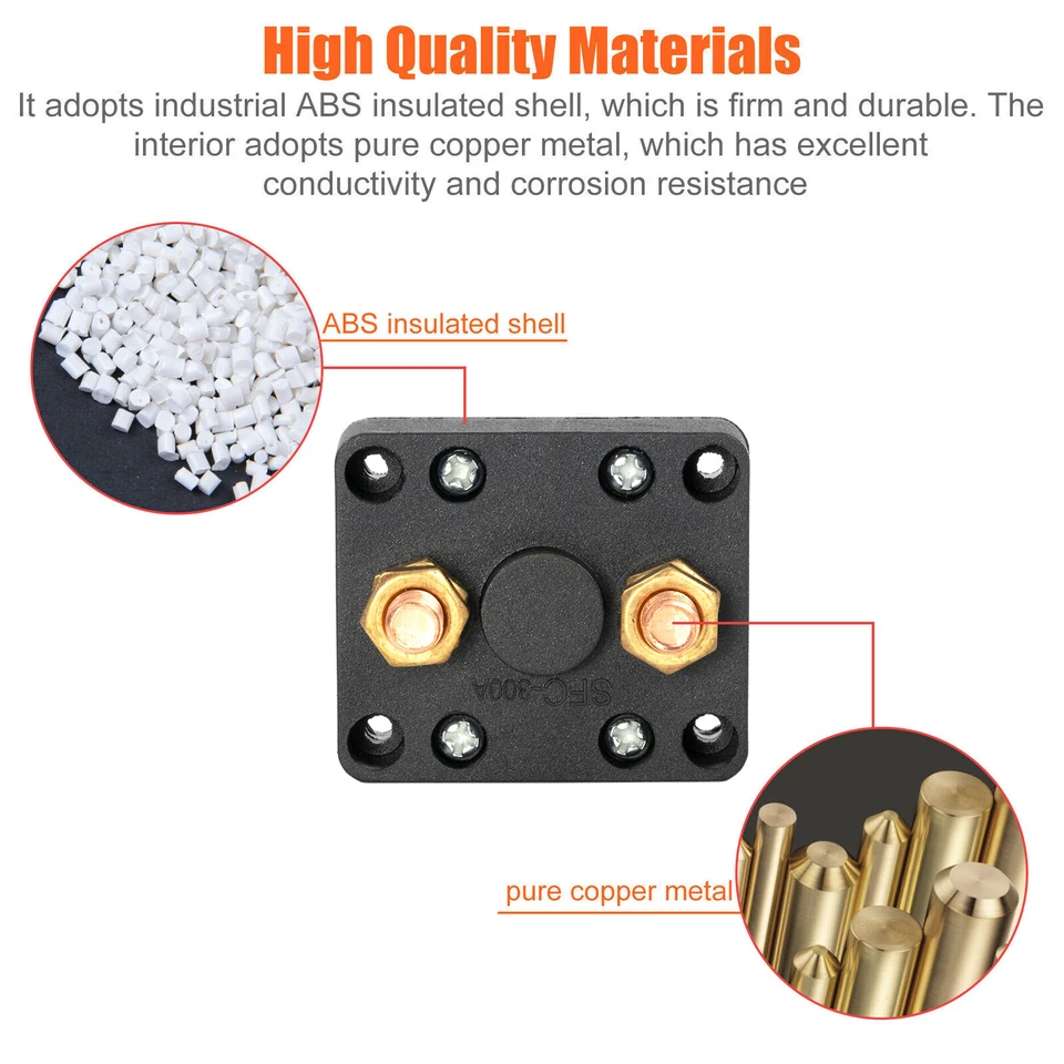 2PCS 300A Battery Isolator Switch Disconnect Power Cut Off Car Boat Truck RV. Foto 3 de 4