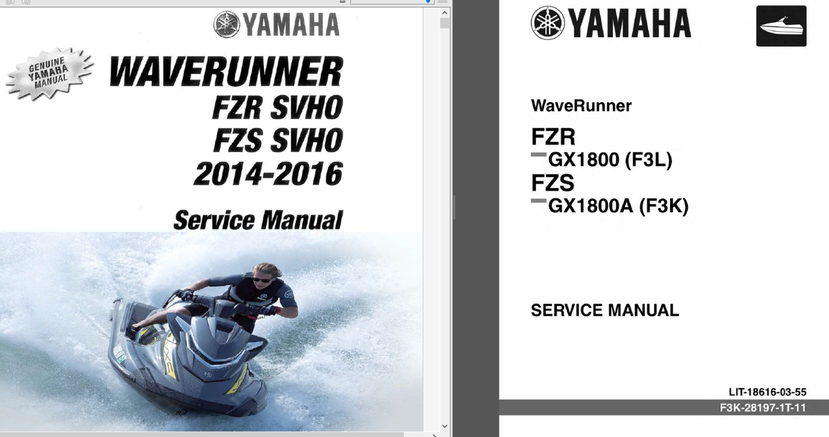 YAMAHA FZR SVHO - FZS SVHO WaveRunner Service ,Owner's and YAMAHA FZR SVHO - FZS SVHO WaveRunner Service ,Owner's and