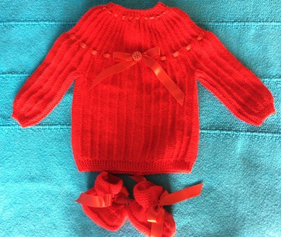 Other Baby Toddler Clothing Nouveau Bebe Brassiere Chaussons Naissance Ecru Rubans Laine Hypoallergenique Clothing Shoes Accessories