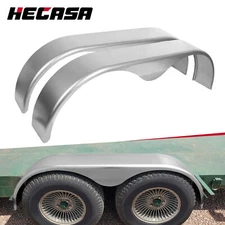 (2) 13" 14" 15" Tandem Double Axle Steel Trailer Fender Cargo w/ Tear Drop Steel
