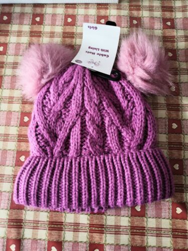 GIRLS PINK BOBBLE HAT ONE SIZE FITS ALL NEW - 第 1/1 張圖片