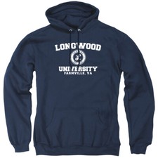 Longwood University Adult Pullover Hoodie Circle Logo, Navy, S-3XL