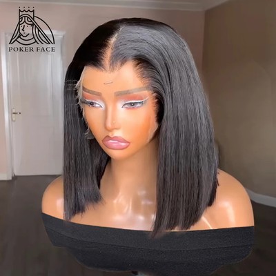 Bone Straight 13x4 13x6 Lace Front Human Hair Wig Short Bob 5X5 Short Bob Wigs 