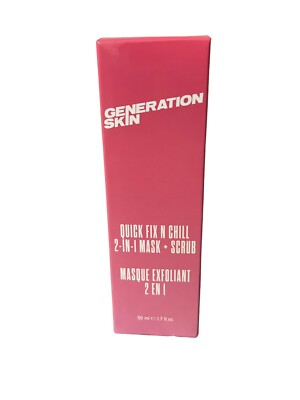 GENERATION SKIN Quick Fix N Chill 2 in 1 Mask + Scrub Exfoliant 1.7 oz NIB