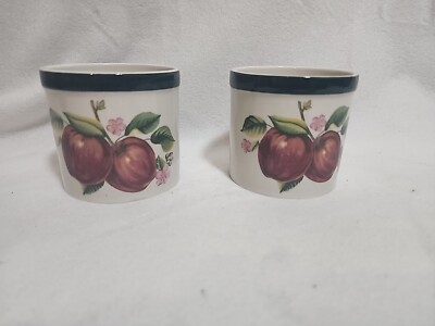 2 Casuals China Pearl Apple 3 in Soup Jelly Jar Condiment Canister EUC Priority