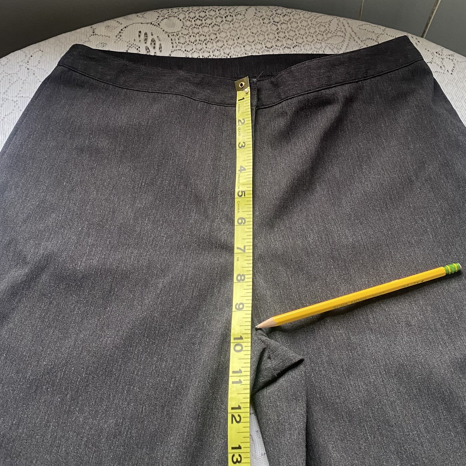 Express Women's Stretch Gray Flared Split Hem Pan… - image 8