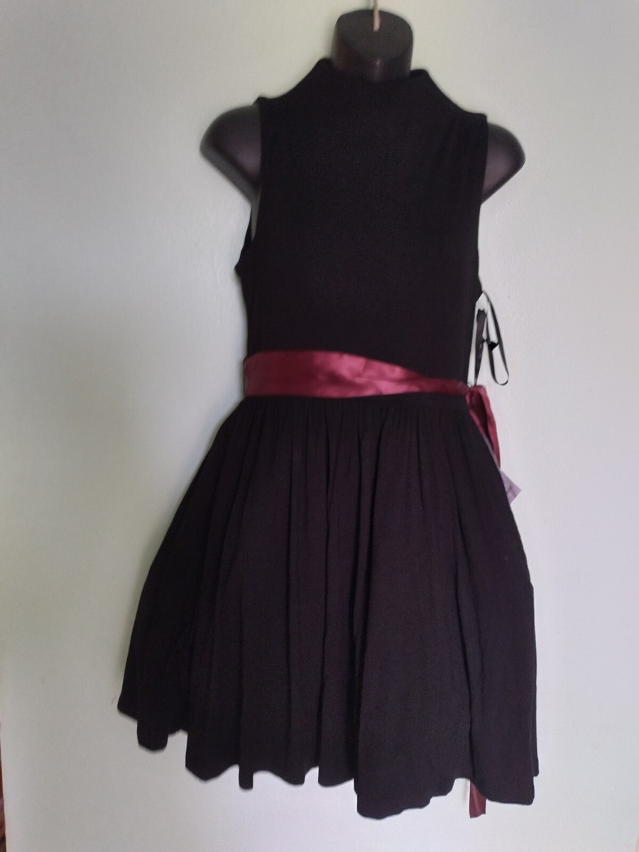 black dress with burgundy accents Wedtrend Women Elegant Black Red Bridesmaid Dress with Rhinestones Sheath Cowl Neck Long Wedding Party Dress, Black Red / US22W