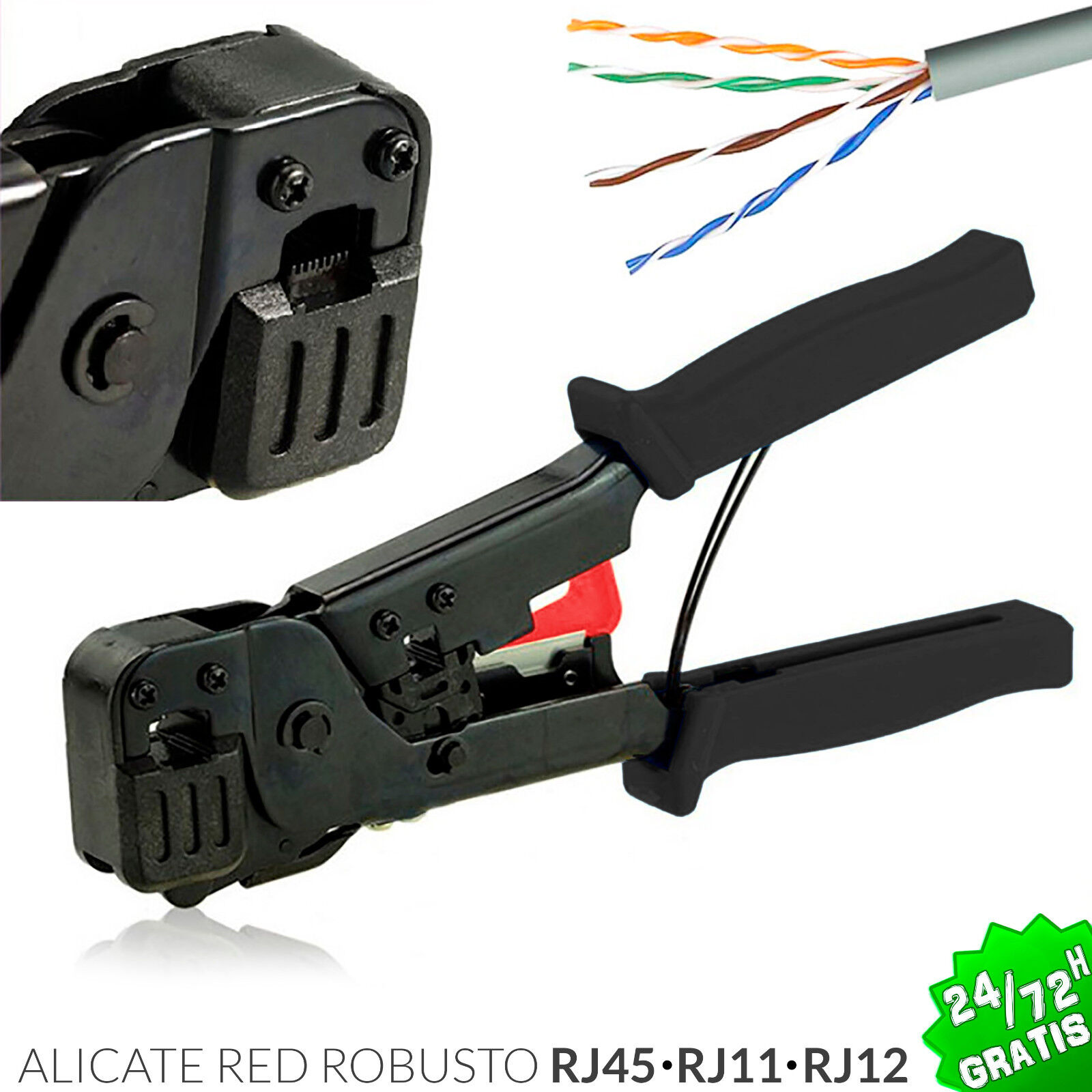 Tenaza Alicate Crimpadora de Cables Red Ethernet Telefono RJ45 RJ12 RJ11 CAT5e...