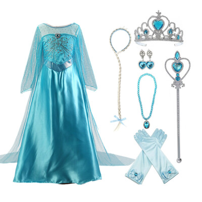 #ad #ad Girl#x27;s Princess Dress Queen Costume Cosplay Dress Up with Accessories Blue） $15.95