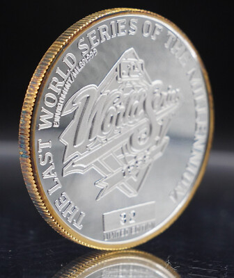 1999 Atlanta BRAVES World Series #32 Baseball 1oz 999 Gold SILVER