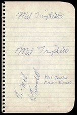 Emlen Tunnell Mel Triplett Football 1958 Signed 4 x 6