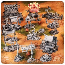Medieval Market Set | TTRPG Scatter Diorama Dollhouse Miniature | Terrain Essent