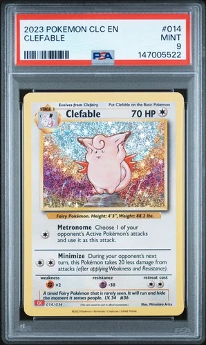 2023 POKEMON CLC-CLASSIC CHARIZARD & HO-OH EX DECK #014 CLEFABLE PSA 9