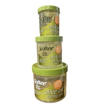Lot Of 3 Different Size Softee Silky Shine Olive Oil Styling Gel 32 16 8 Oz