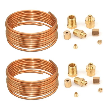 #ad 2X Mechanical Oil Pressure Gauge 72quot; Inch Copper Line Tubing Install Kit $22.65