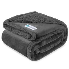 PetAmi Waterproof Dog Blanket for X-large 80 X 60 Inches, Gray/Gray Sherpa