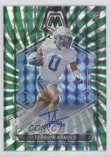 2024 Panini Mosaic Rookies Green Swirl Prizm Auto 8/15 Terrion Arnold #324 0xh3