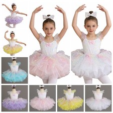Girls Tutu Dress Lyrical Ballerina Gymnastics Outfits Dancewear Ballet Latin