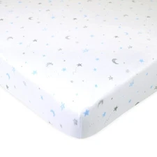 Fitted Mini Crib Sheet 24" x 38", Soft Breathable Neutral 100% Cotton Jersey ...
