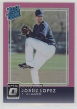 2016 Panini Donruss Optic Rated Rookies Pink Jorge Lopez #64 fm0